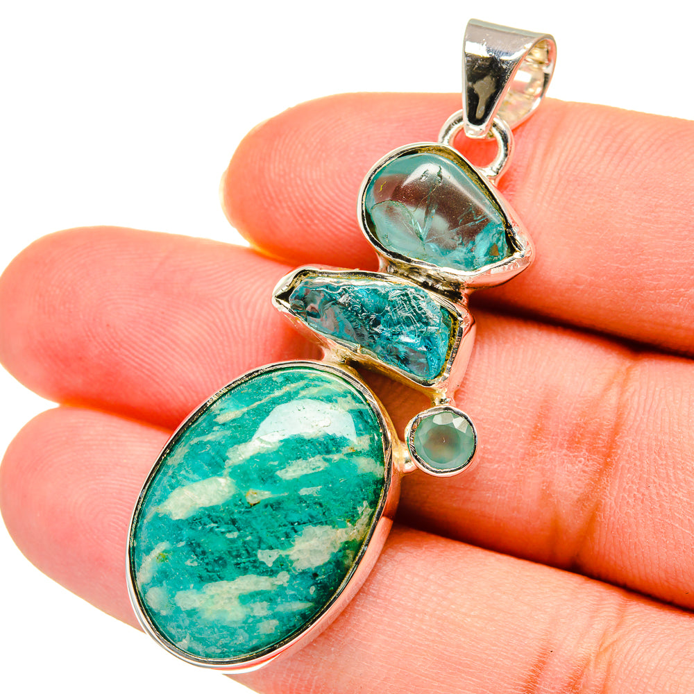 Amazonite Pendants handcrafted by Anasilvercos - PD11305