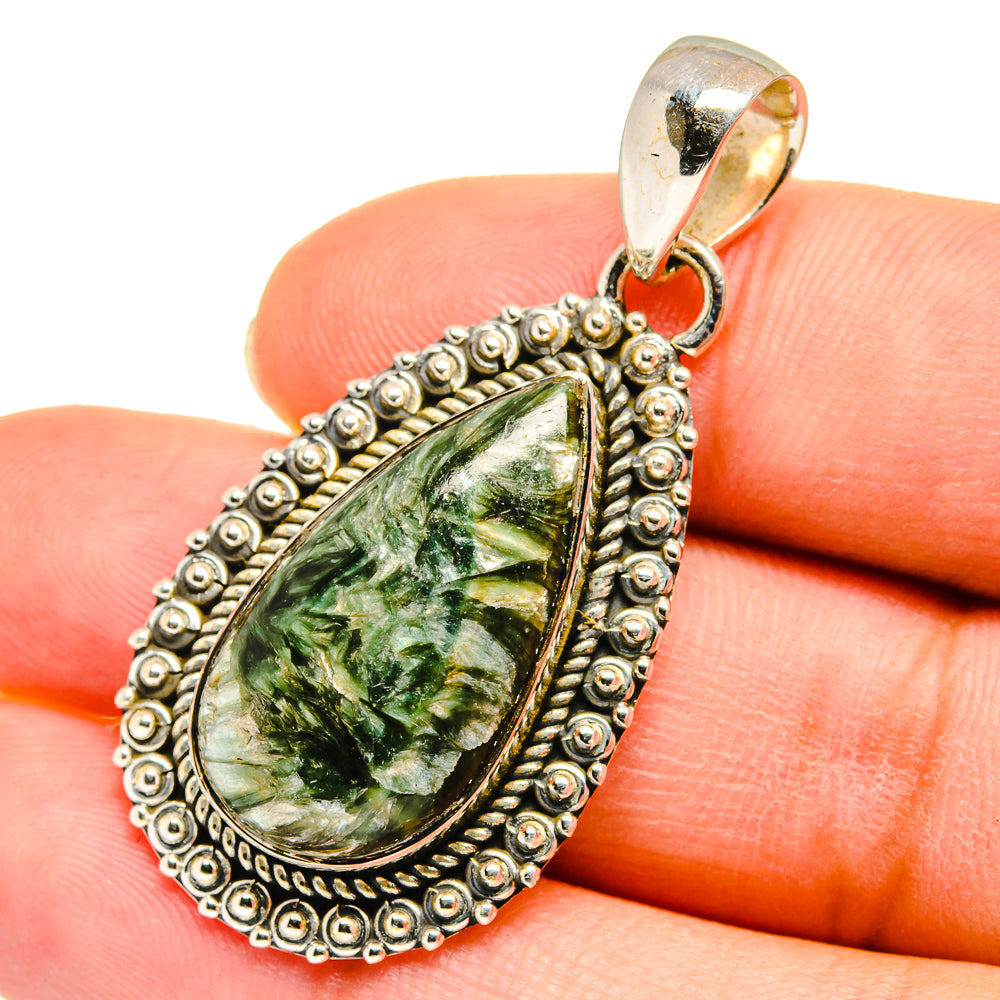 Seraphinite Pendants handcrafted by Anasilvercos - PD11342