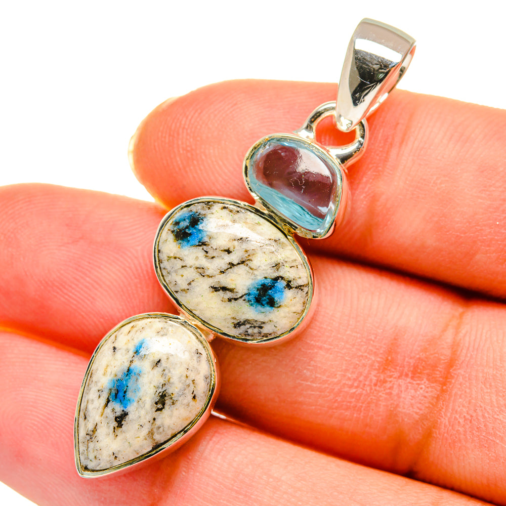 K2 Blue Azurite Pendants handcrafted by Anasilvercos - PD11345