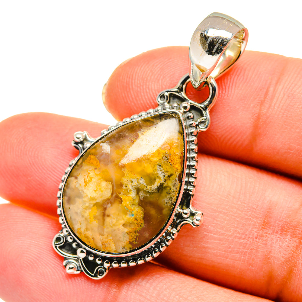 Plume Agate Pendants handcrafted by Anasilvercos - PD11349