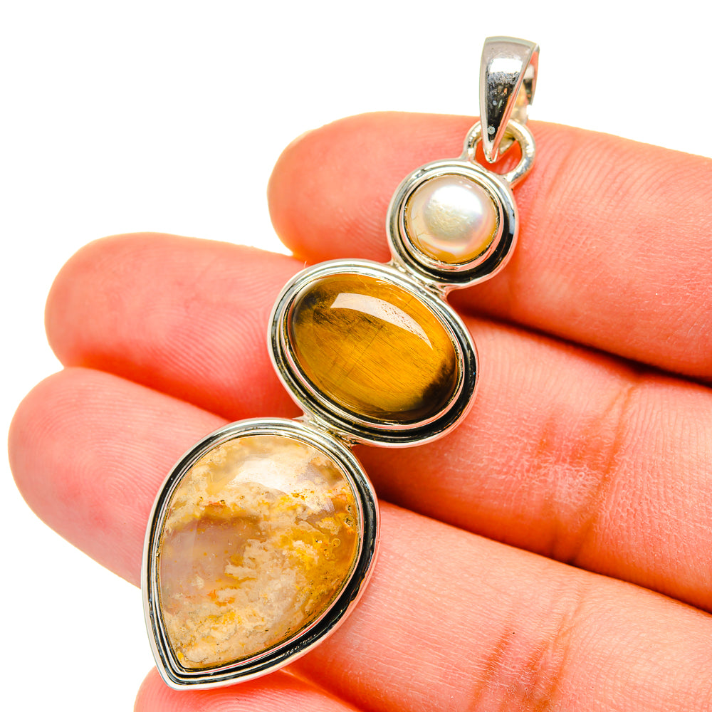 Plume Agate Pendants handcrafted by Anasilvercos - PD11350