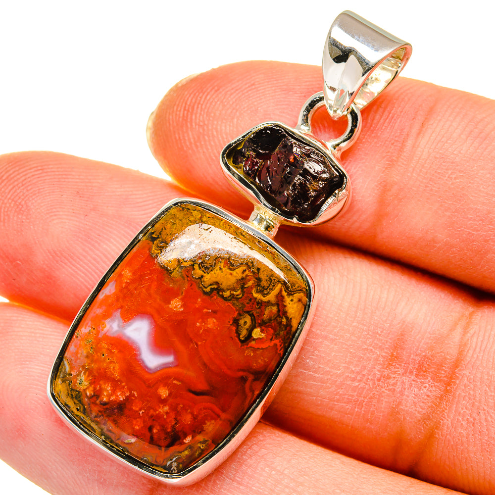 Moroccan Agate Pendants handcrafted by Anasilvercos - PD11352
