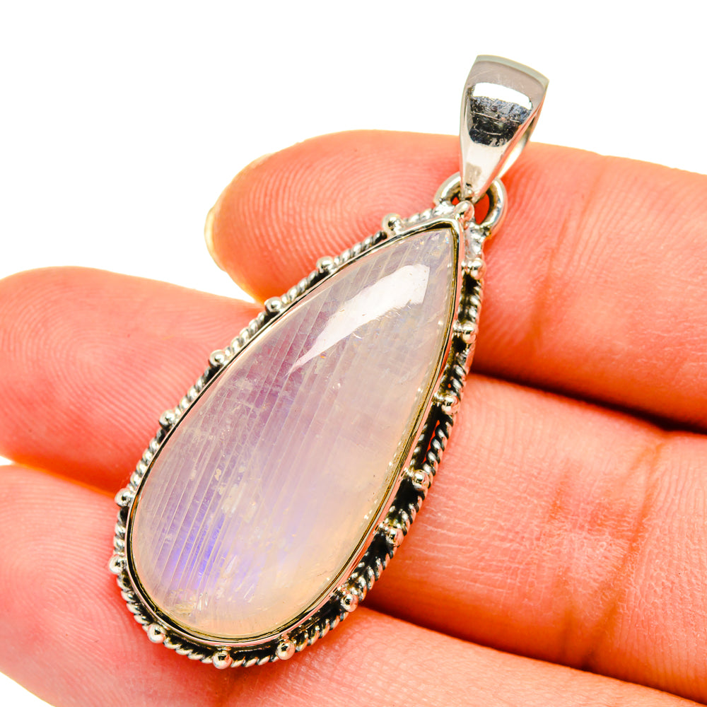Rainbow Moonstone Pendants handcrafted by Anasilvercos - PD11357