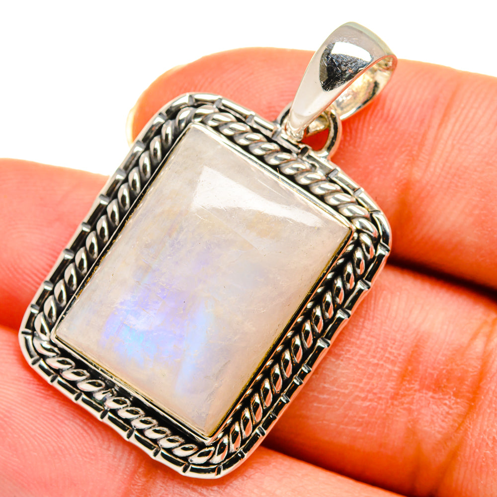 Rainbow Moonstone Pendants handcrafted by Anasilvercos - PD11378