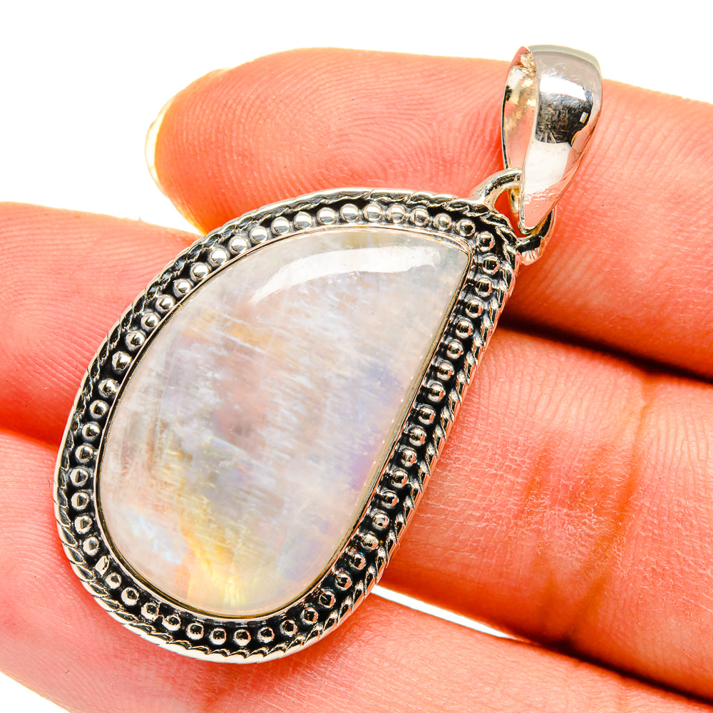 Rainbow Moonstone Pendants handcrafted by Anasilvercos - PD11386