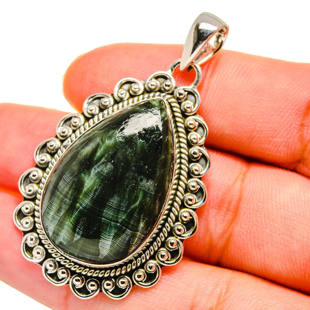 Seraphinite Pendants handcrafted by Anasilvercos - PD11403