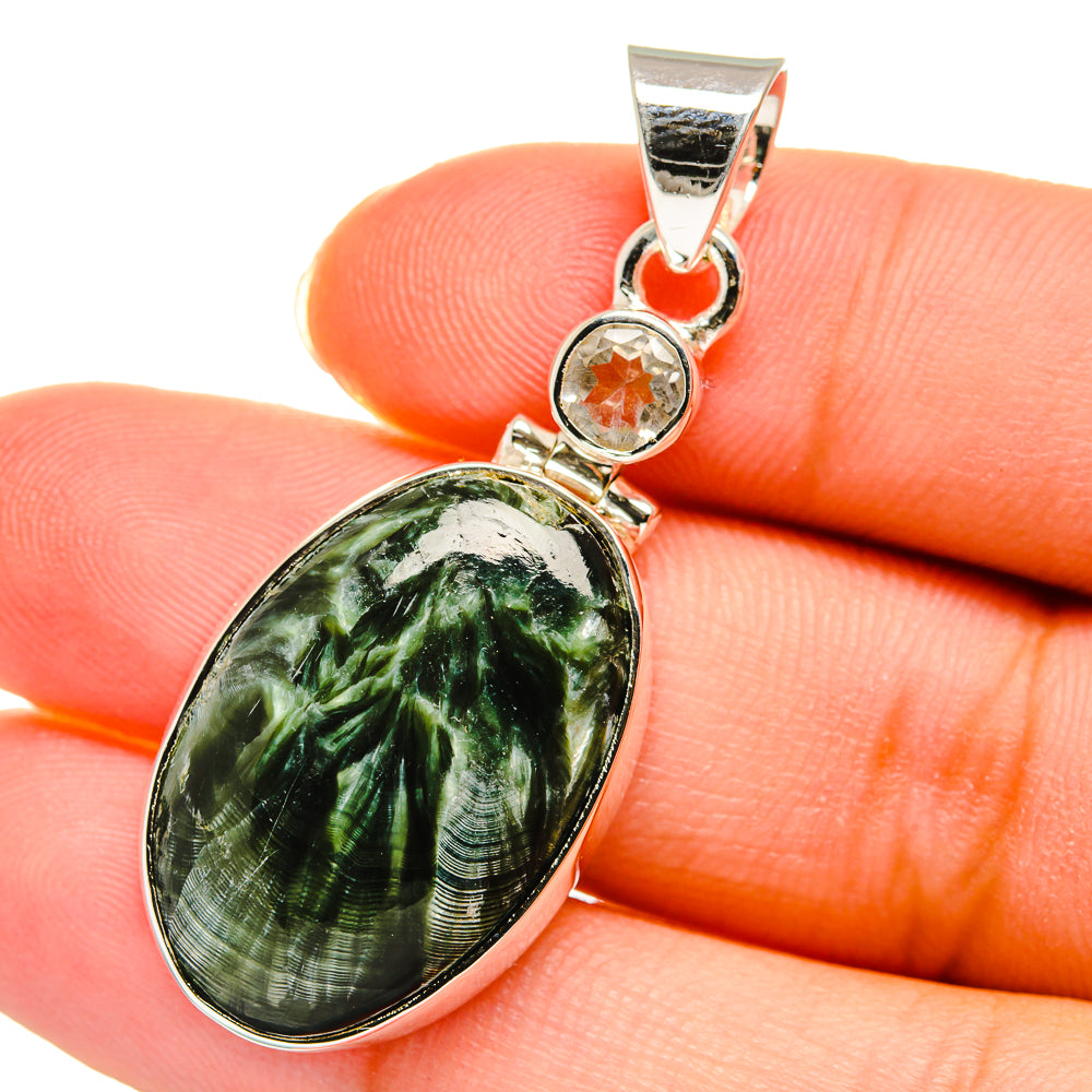 Seraphinite Pendants handcrafted by Anasilvercos - PD11413