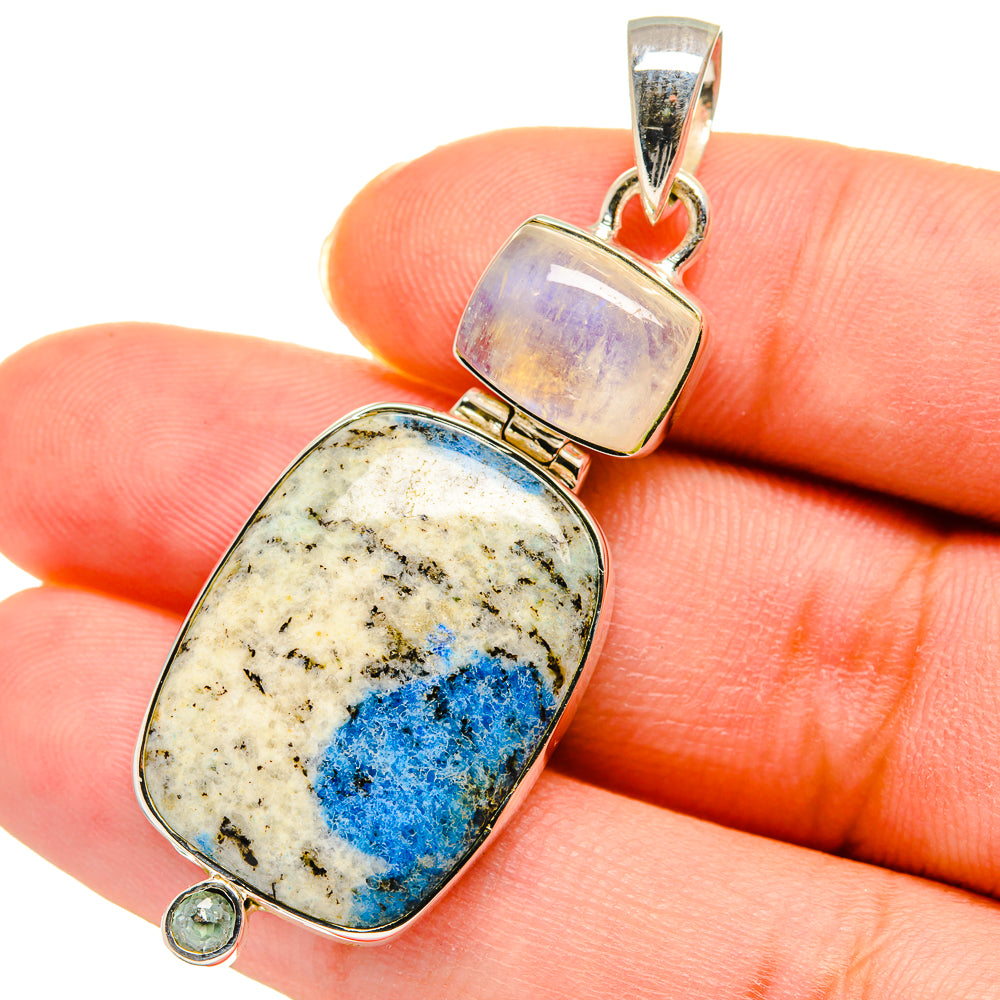 K2 Blue Azurite Pendants handcrafted by Anasilvercos - PD11427