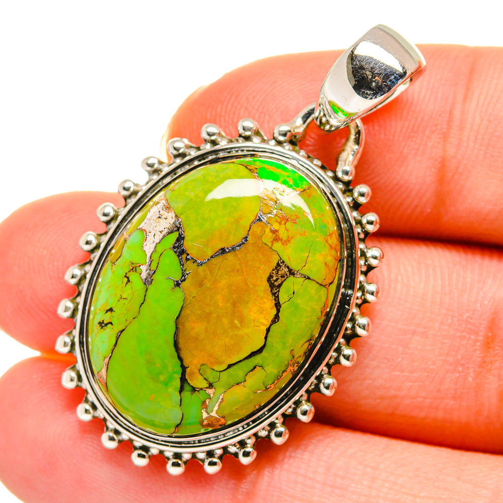 Green Copper Composite Turquoise Pendants handcrafted by Anasilvercos - PD11438