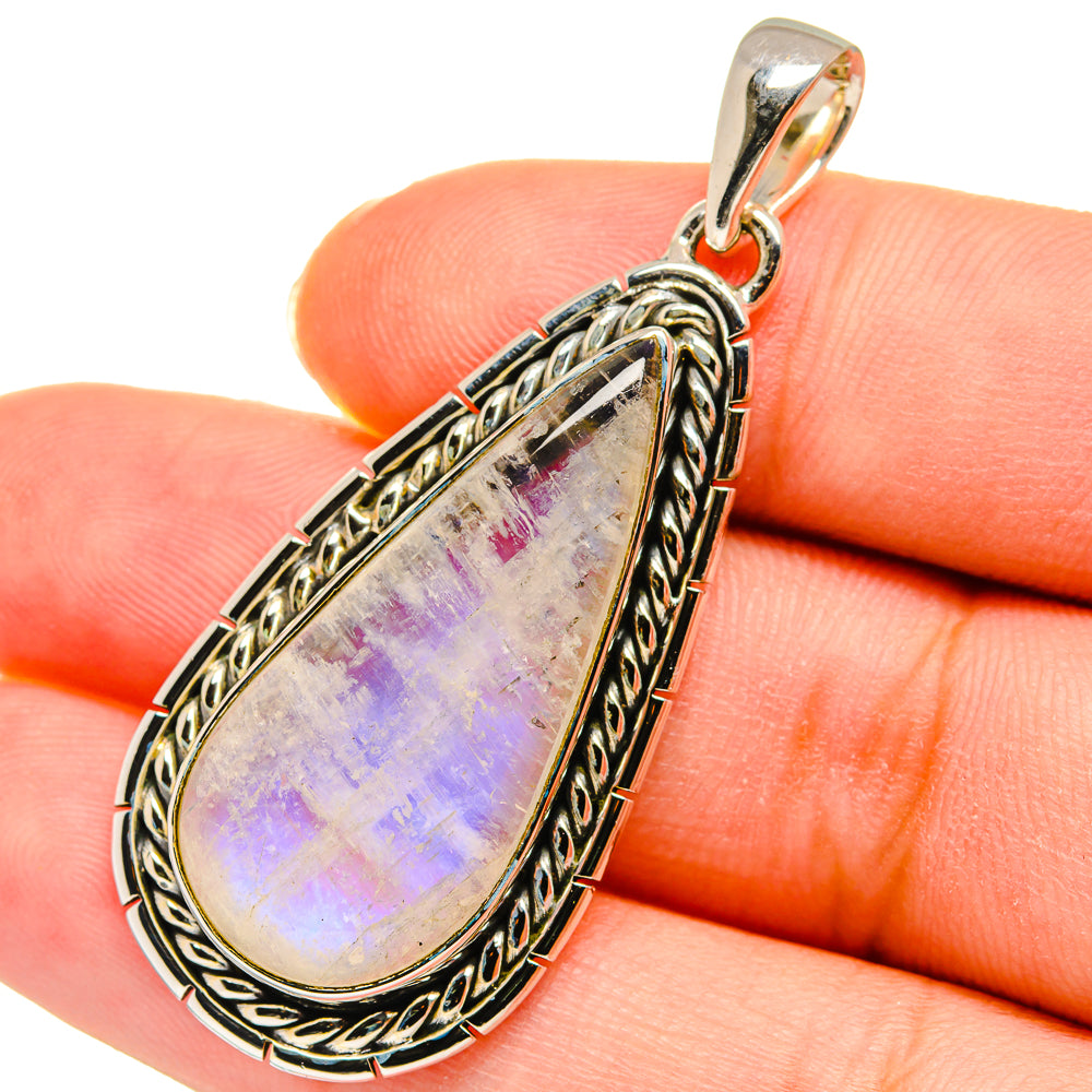 Rainbow Moonstone Pendants handcrafted by Anasilvercos - PD11439