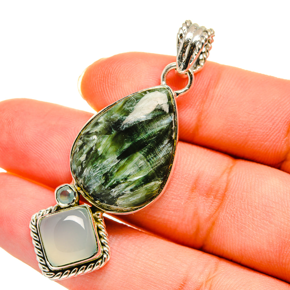 Seraphinite Pendants handcrafted by Anasilvercos - PD11447