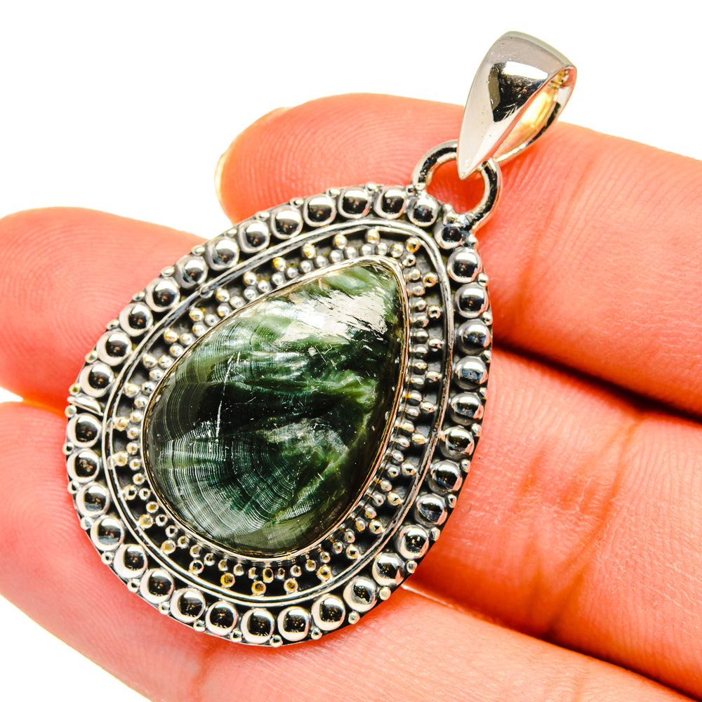 Seraphinite Pendants handcrafted by Anasilvercos - PD11454