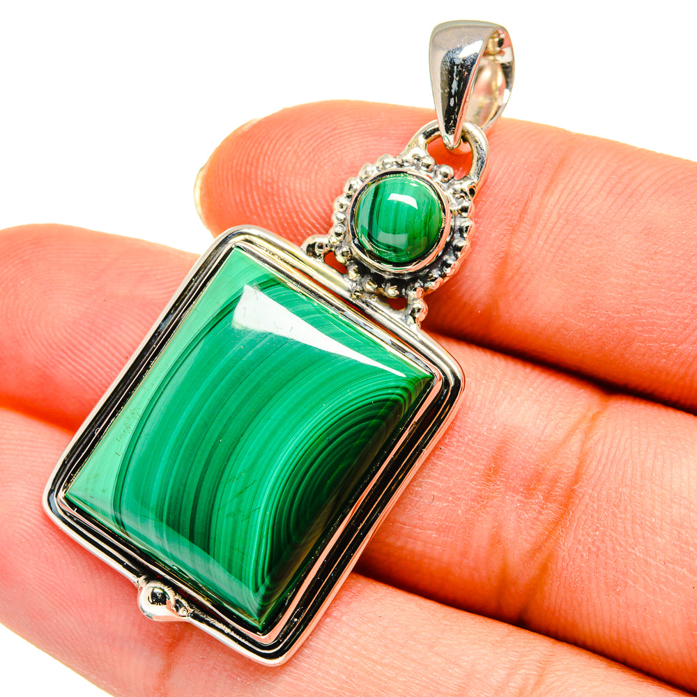 Malachite Pendants handcrafted by Anasilvercos - PD11455