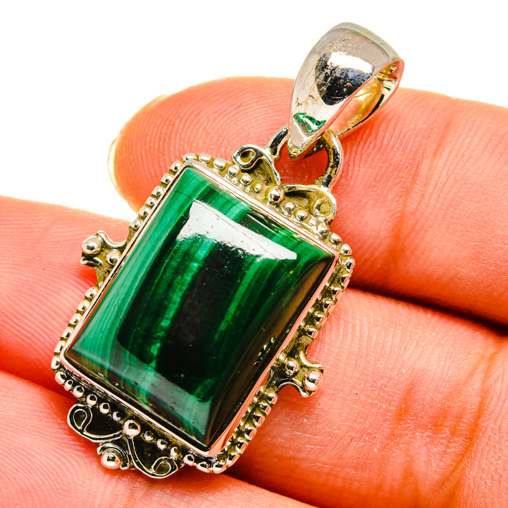 Malachite Pendants handcrafted by Anasilvercos - PD11457