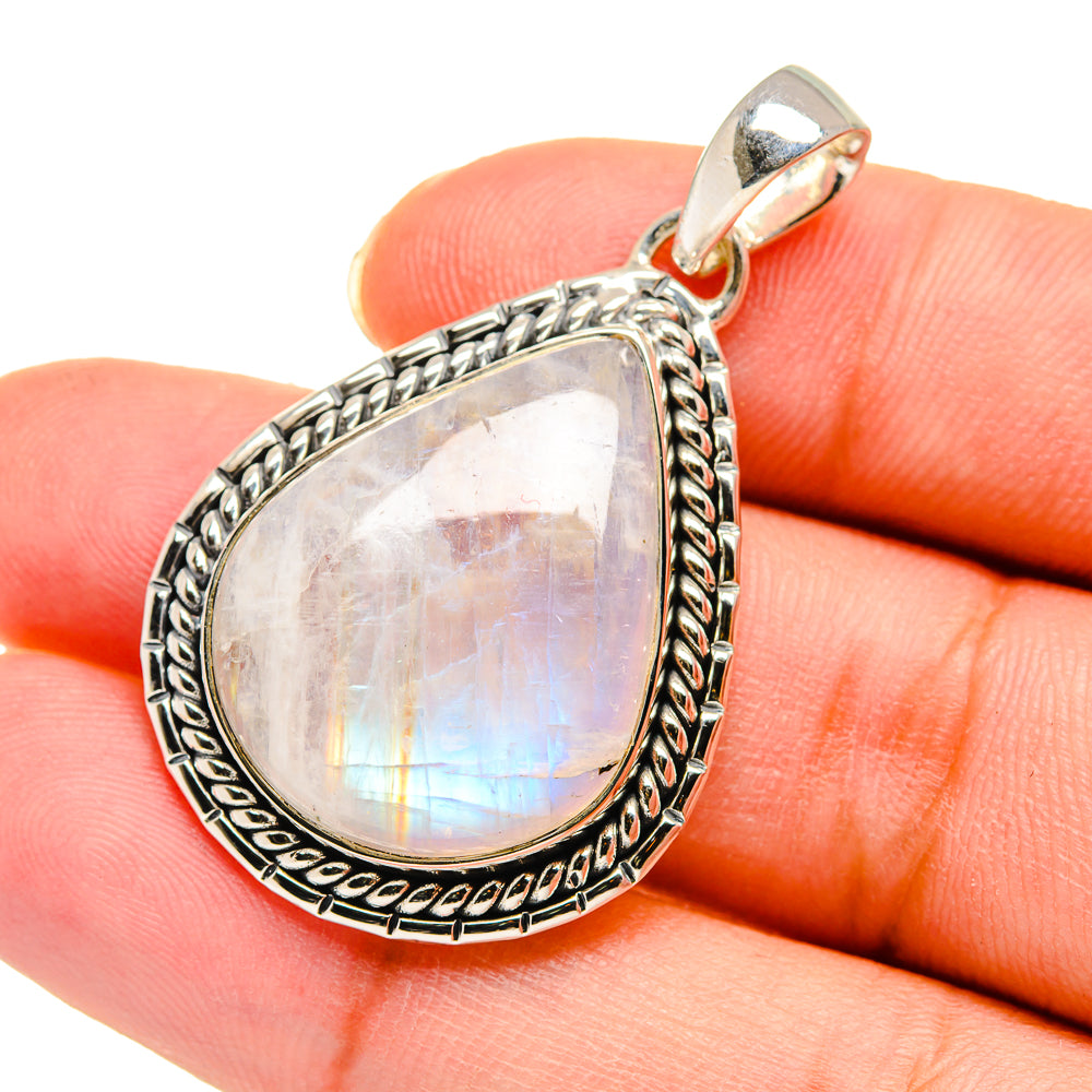 Rainbow Moonstone Pendants handcrafted by Anasilvercos - PD11468