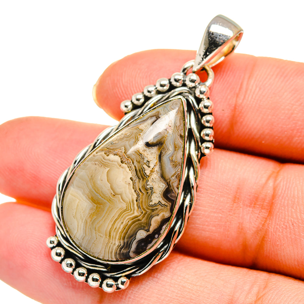 Laguna Lace Agate Pendants handcrafted by Anasilvercos - PD11481