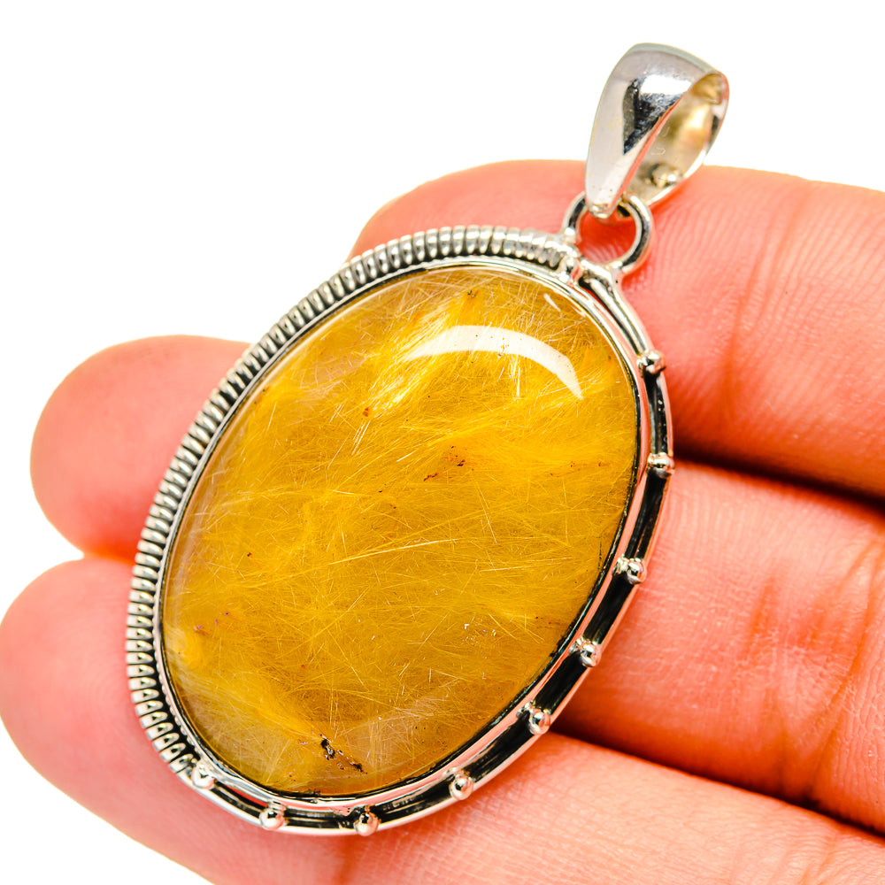 Rutilated Quartz Pendants handcrafted by Anasilvercos - PD11500