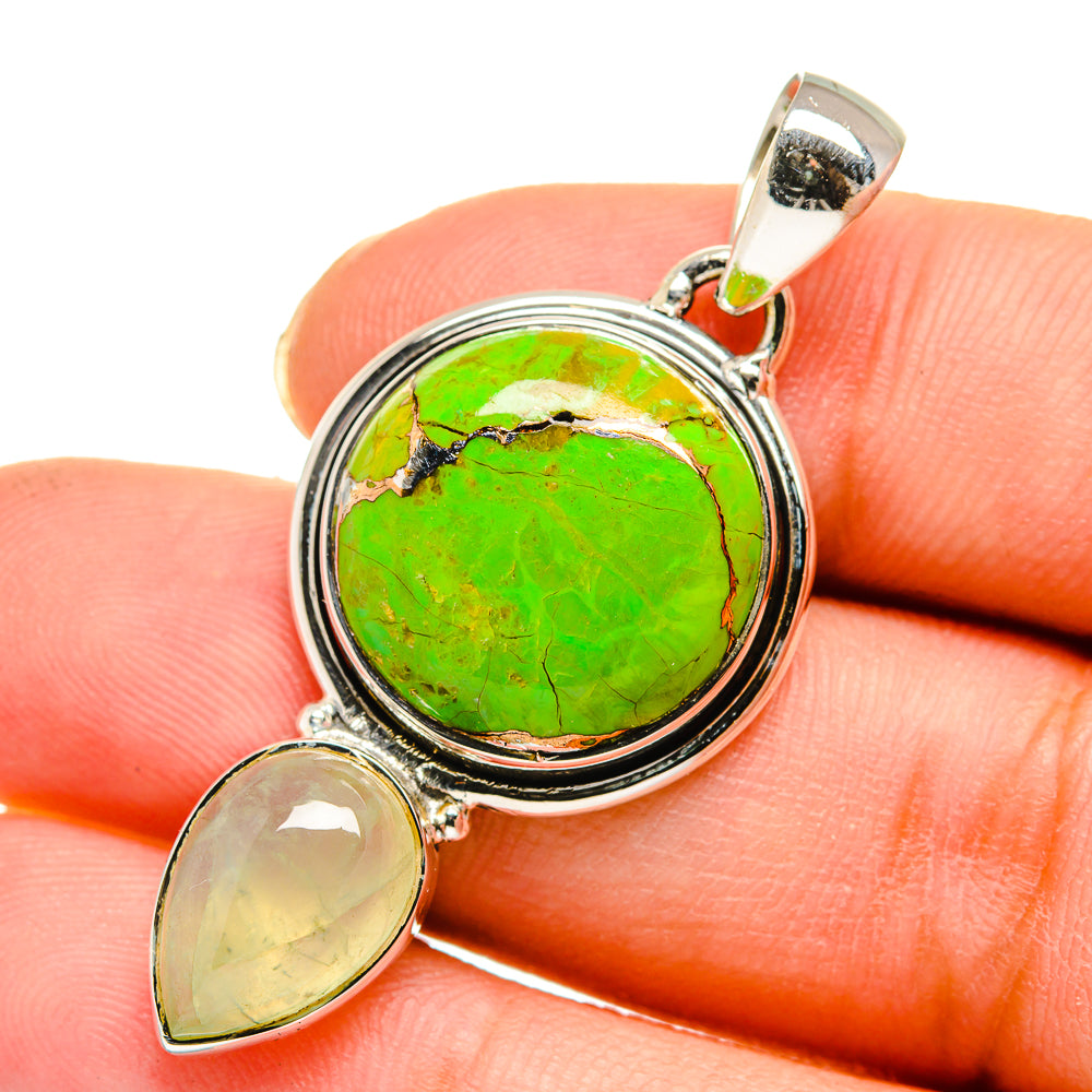 Green Copper Composite Turquoise Pendants handcrafted by Anasilvercos - PD11507