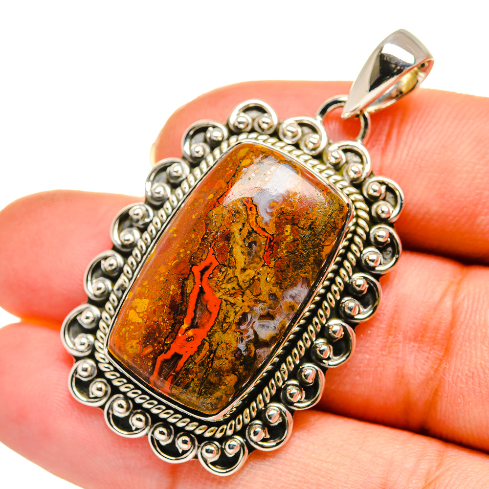 Crazy Lace Agate Pendants handcrafted by Anasilvercos - PD11511