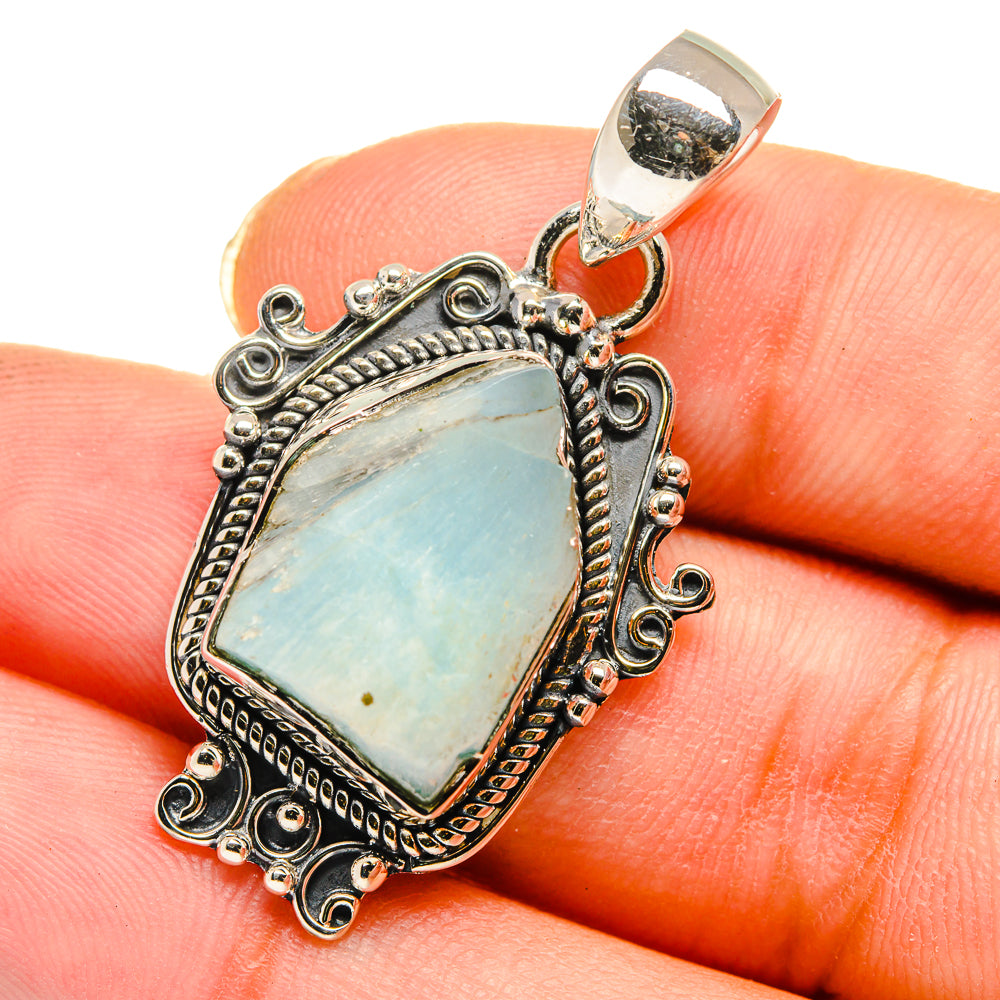 Aquamarine Pendants handcrafted by Anasilvercos - PD11518