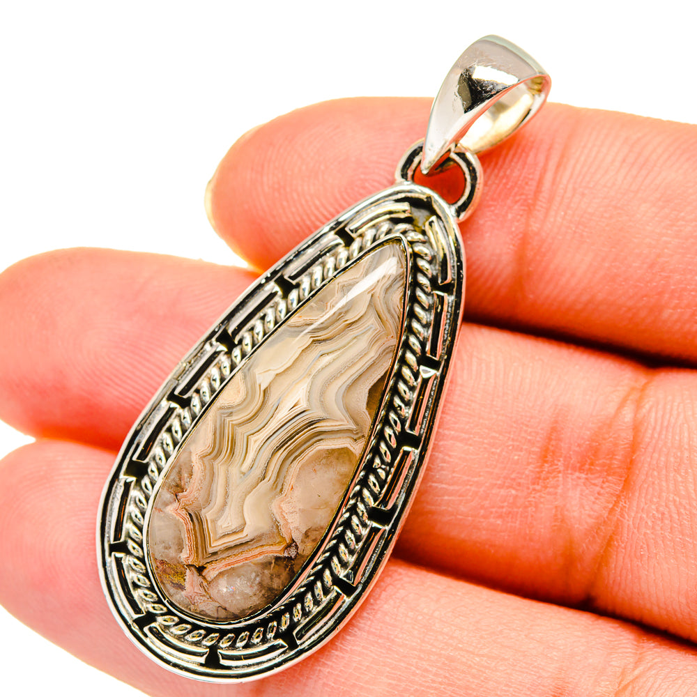Laguna Lace Agate Pendants handcrafted by Anasilvercos - PD11523