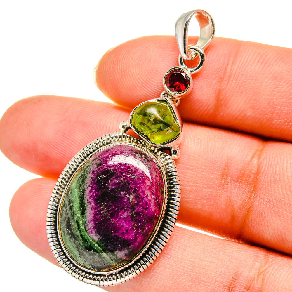 Ruby Zoisite Pendants handcrafted by Anasilvercos - PD11524
