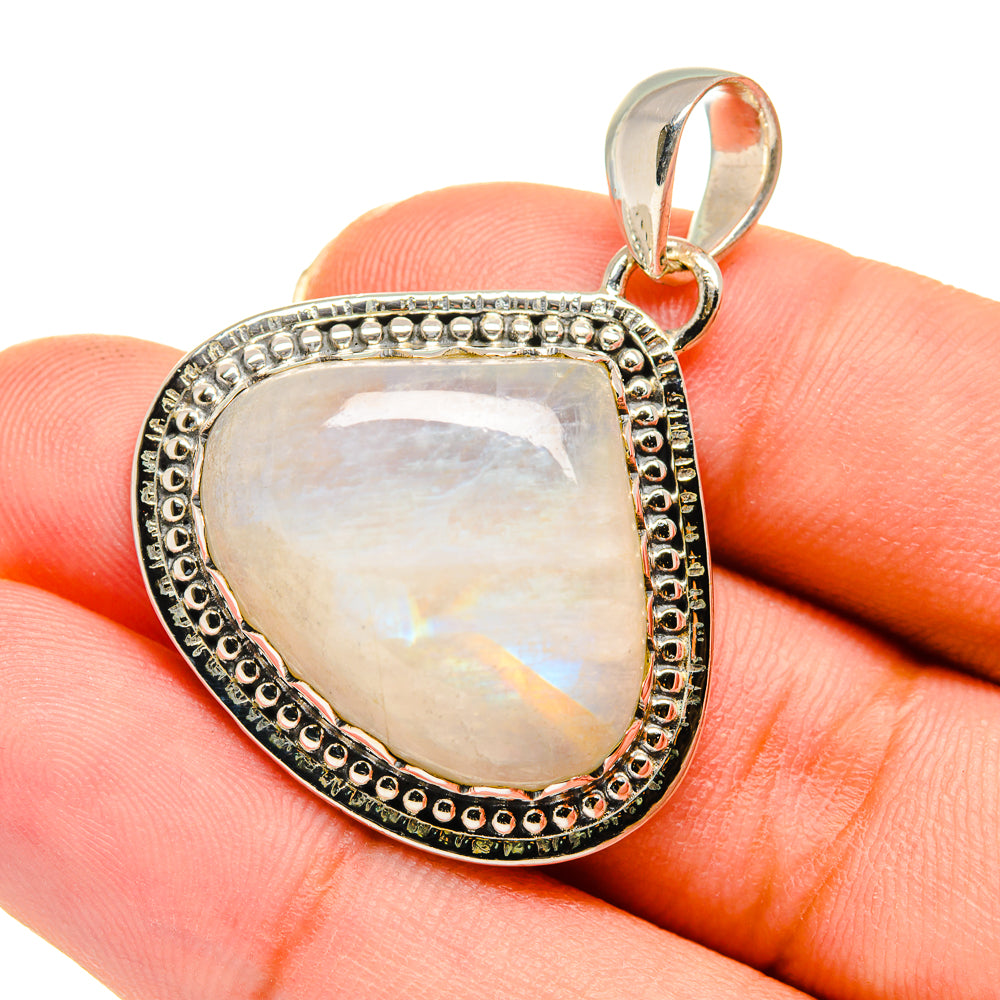 Rainbow Moonstone Pendants handcrafted by Anasilvercos - PD11529