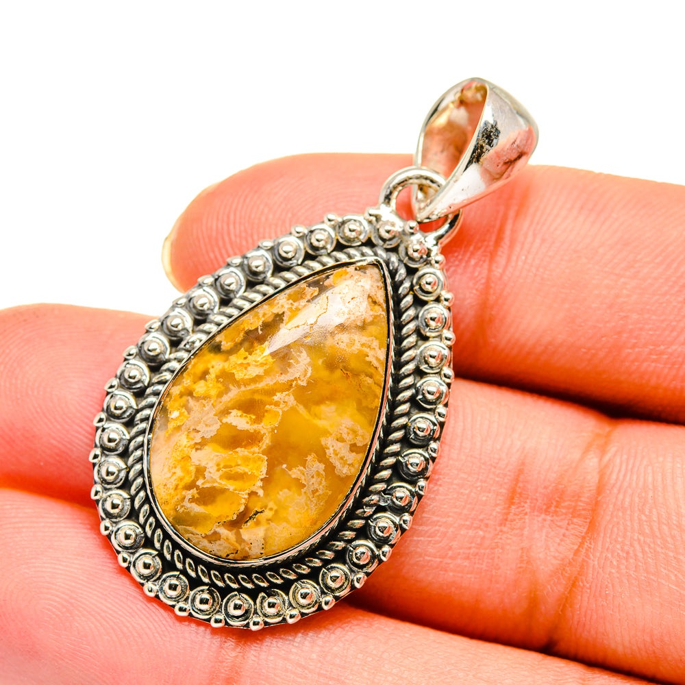 Plume Agate Pendants handcrafted by Anasilvercos - PD11531