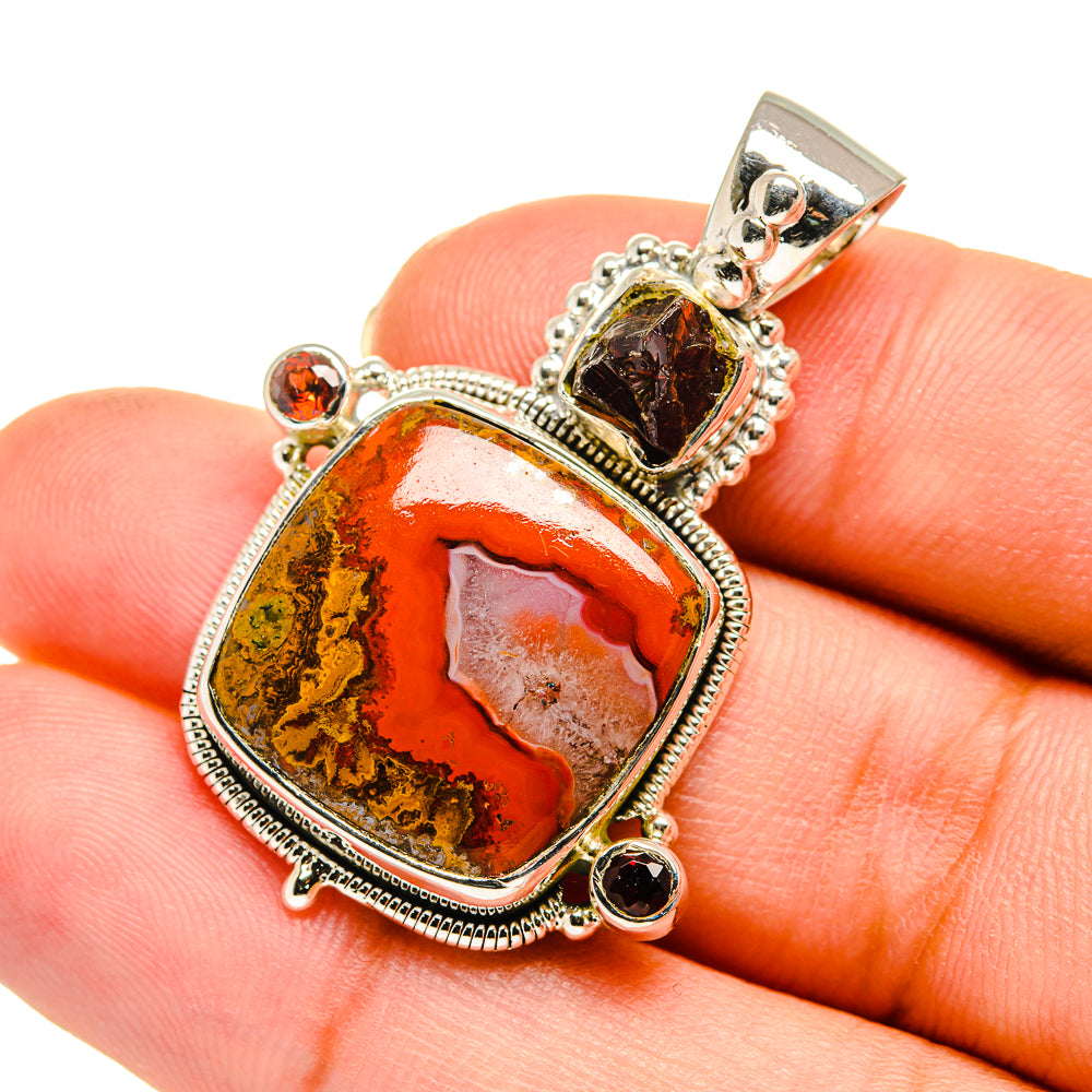 Moroccan Agate Pendants handcrafted by Anasilvercos - PD11533