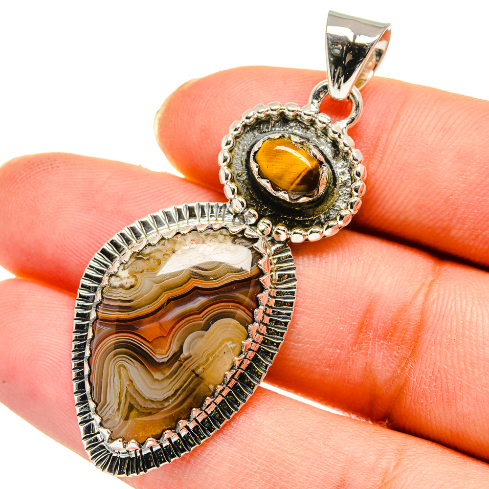 Laguna Lace Agate Pendants handcrafted by Anasilvercos - PD11536
