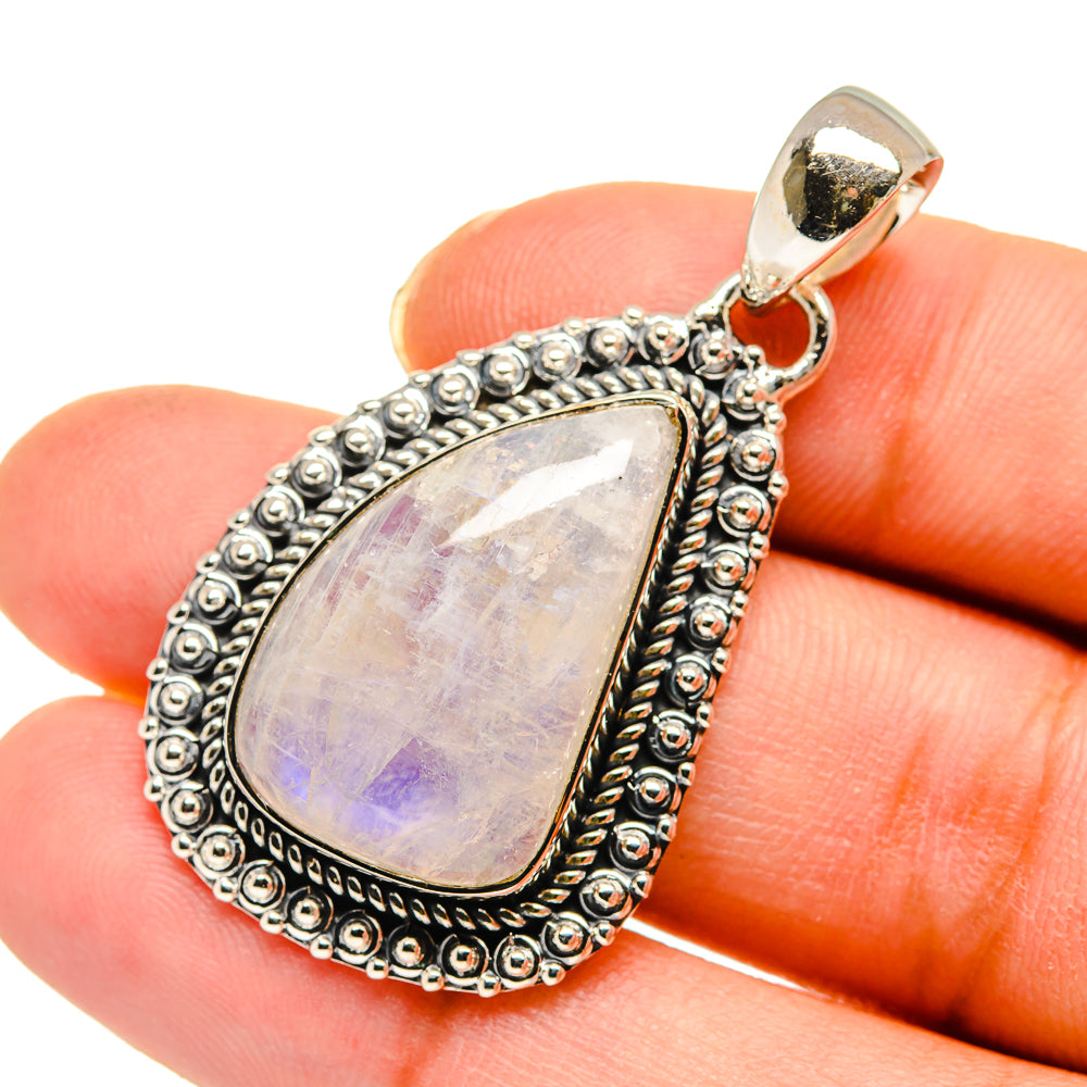 Rainbow Moonstone Pendants handcrafted by Anasilvercos - PD11543