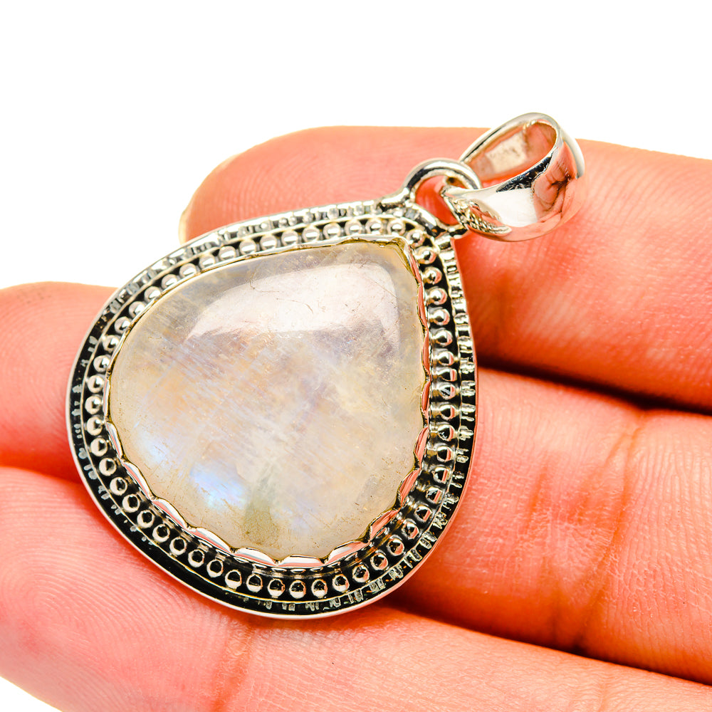 Rainbow Moonstone Pendants handcrafted by Anasilvercos - PD11545