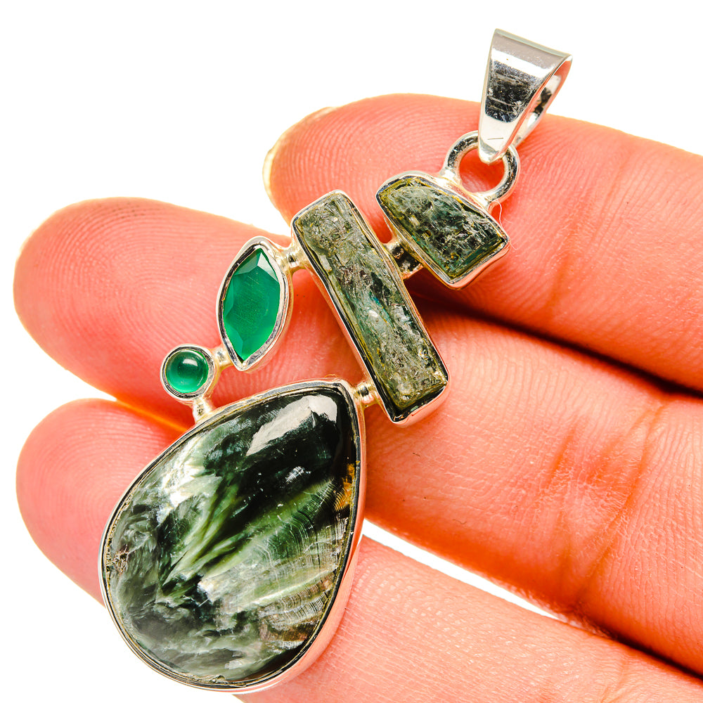 Seraphinite Pendants handcrafted by Anasilvercos - PD11556