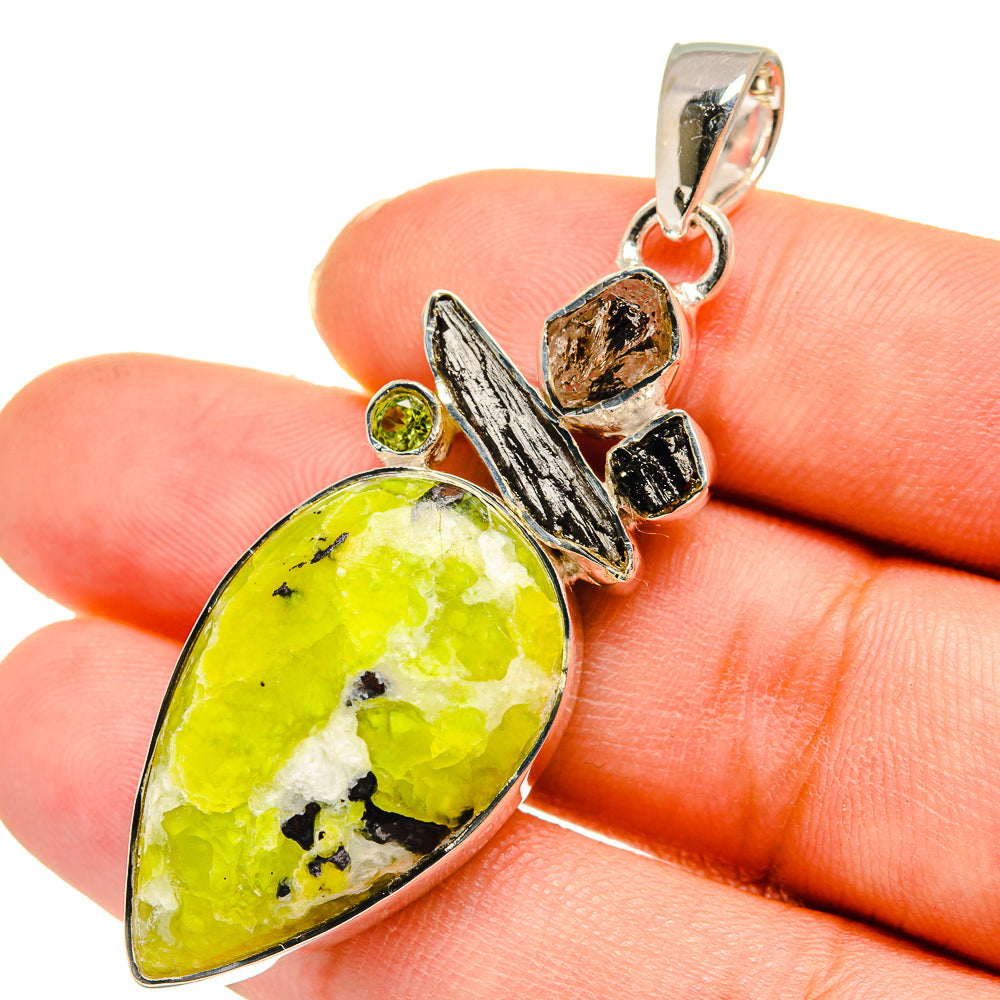 African Green Opal Pendants handcrafted by Anasilvercos - PD11557