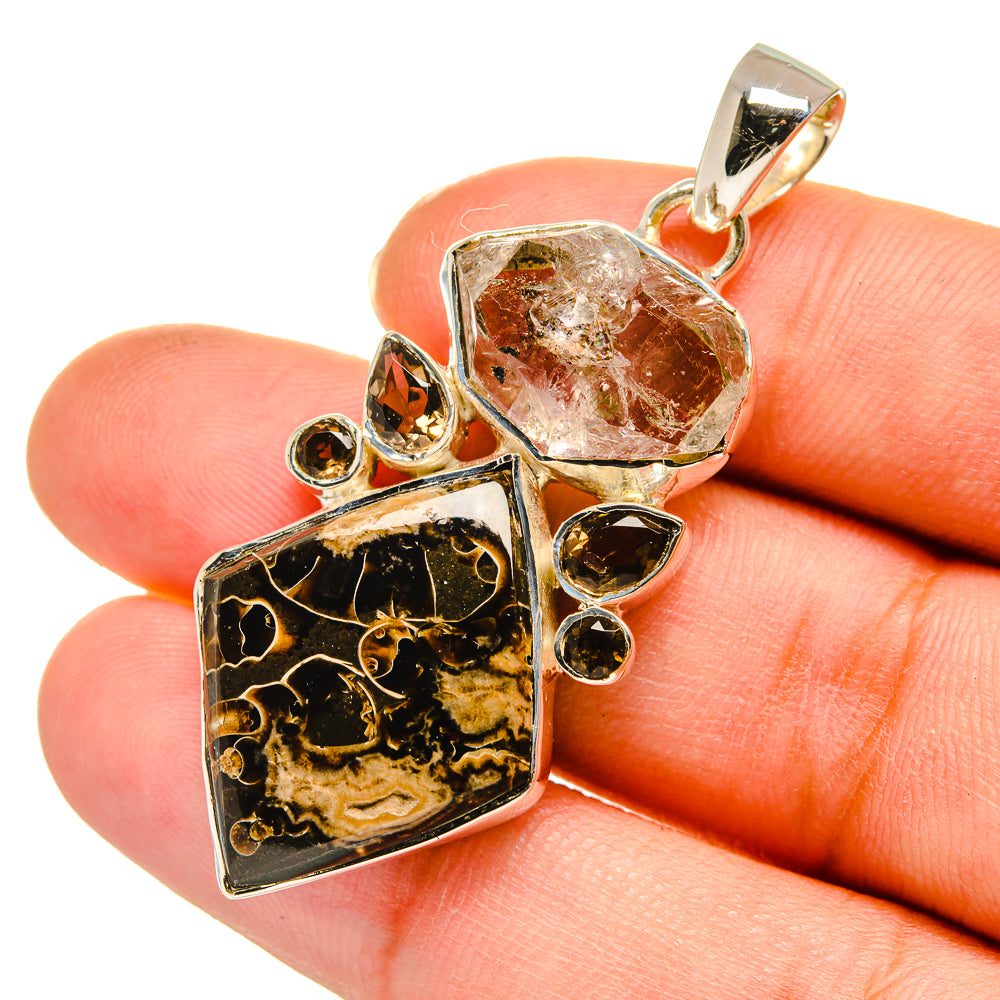 Turritella Agate Pendants handcrafted by Anasilvercos - PD11559