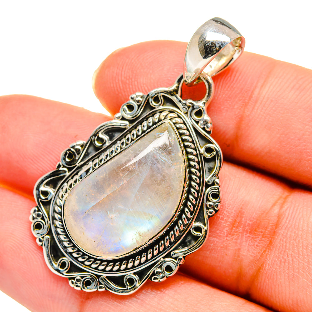 Rainbow Moonstone Pendants handcrafted by Anasilvercos - PD11568