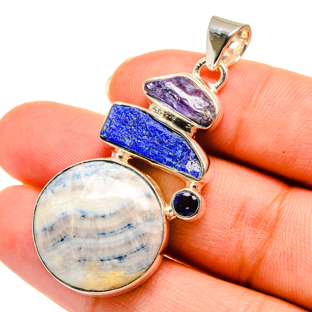 Blue Scheelite Pendants handcrafted by Anasilvercos - PD11630