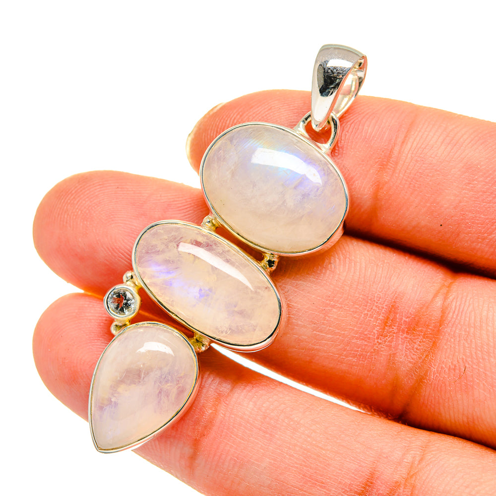 Rainbow Moonstone Pendants handcrafted by Anasilvercos - PD11638