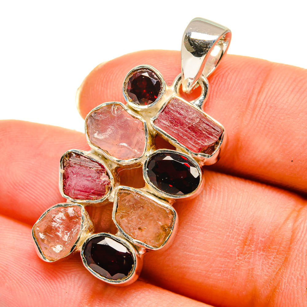 Pink Tourmaline Pendants handcrafted by Anasilvercos - PD11648