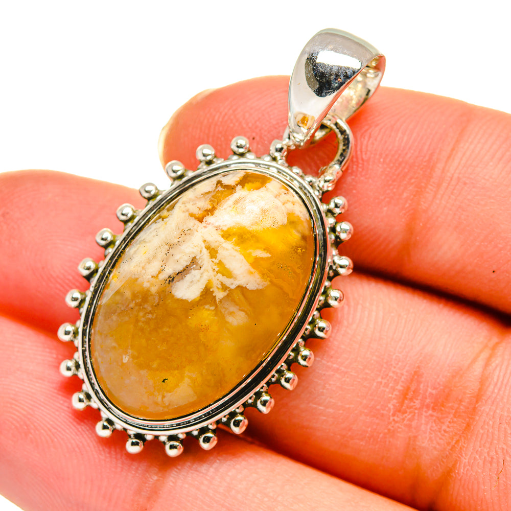 Plume Agate Pendants handcrafted by Anasilvercos - PD11652