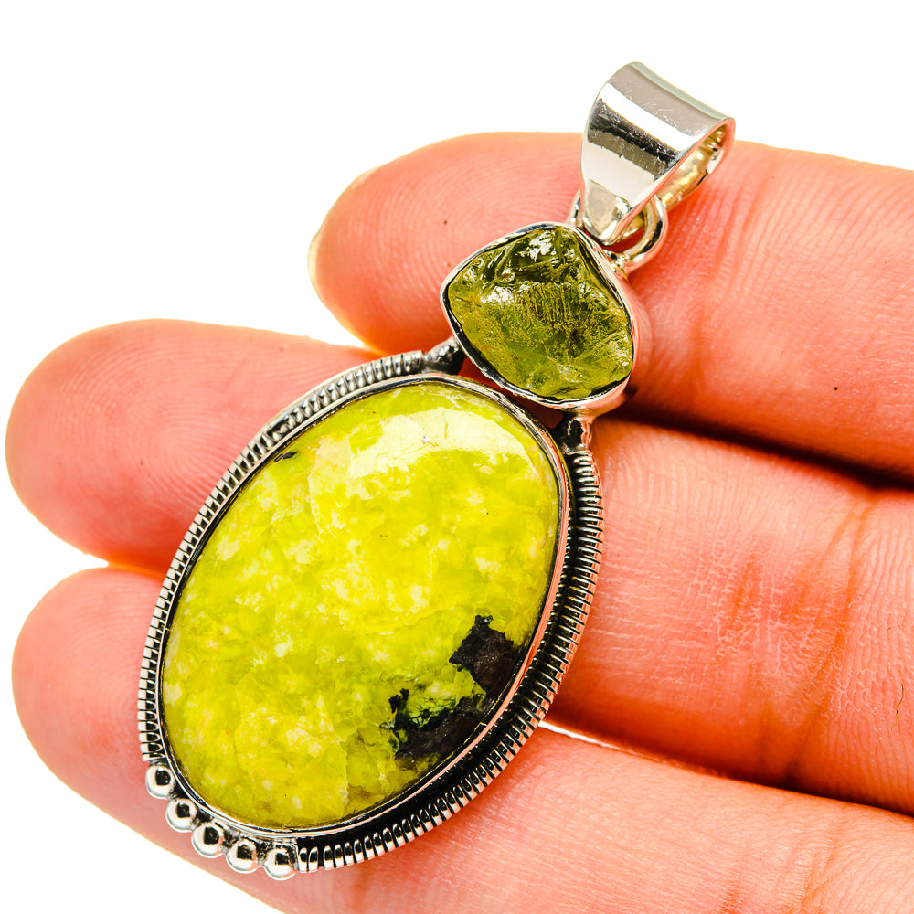 African Green Opal Pendants handcrafted by Anasilvercos - PD11653