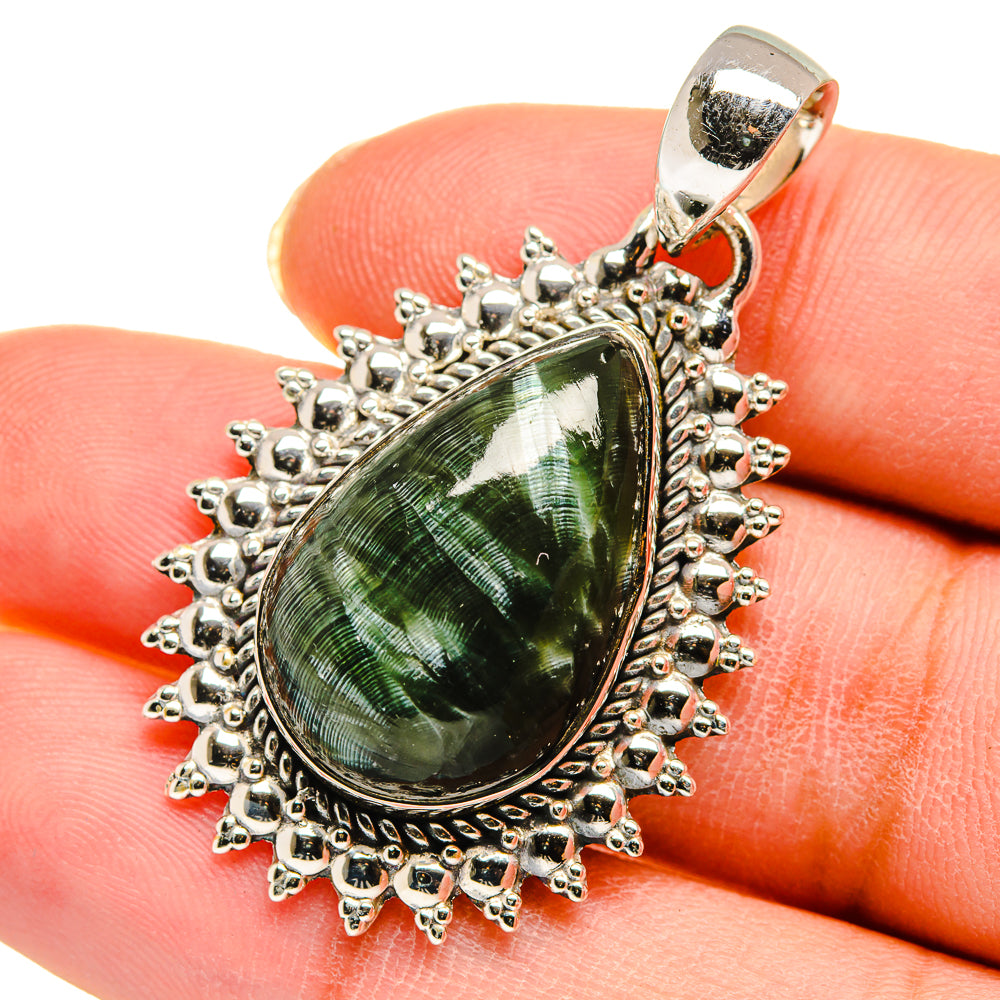 Seraphinite Pendants handcrafted by Anasilvercos - PD11715