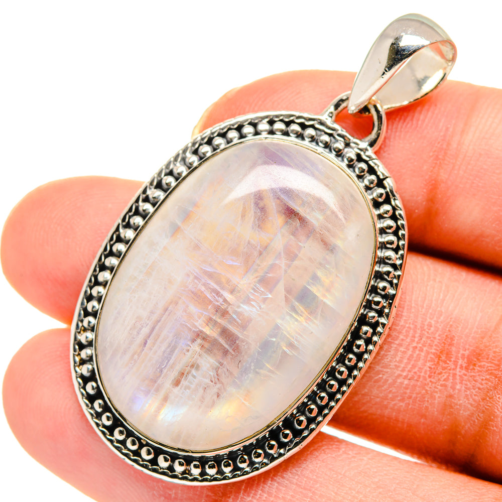 Rainbow Moonstone Pendants handcrafted by Anasilvercos - PD11724