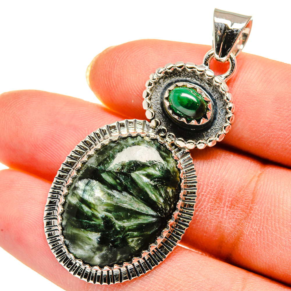 Seraphinite Pendants handcrafted by Anasilvercos - PD11748