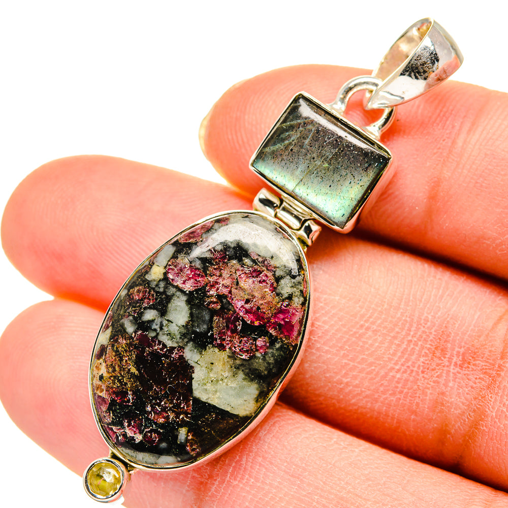 Russian Eudialyte Pendants handcrafted by Anasilvercos - PD11750
