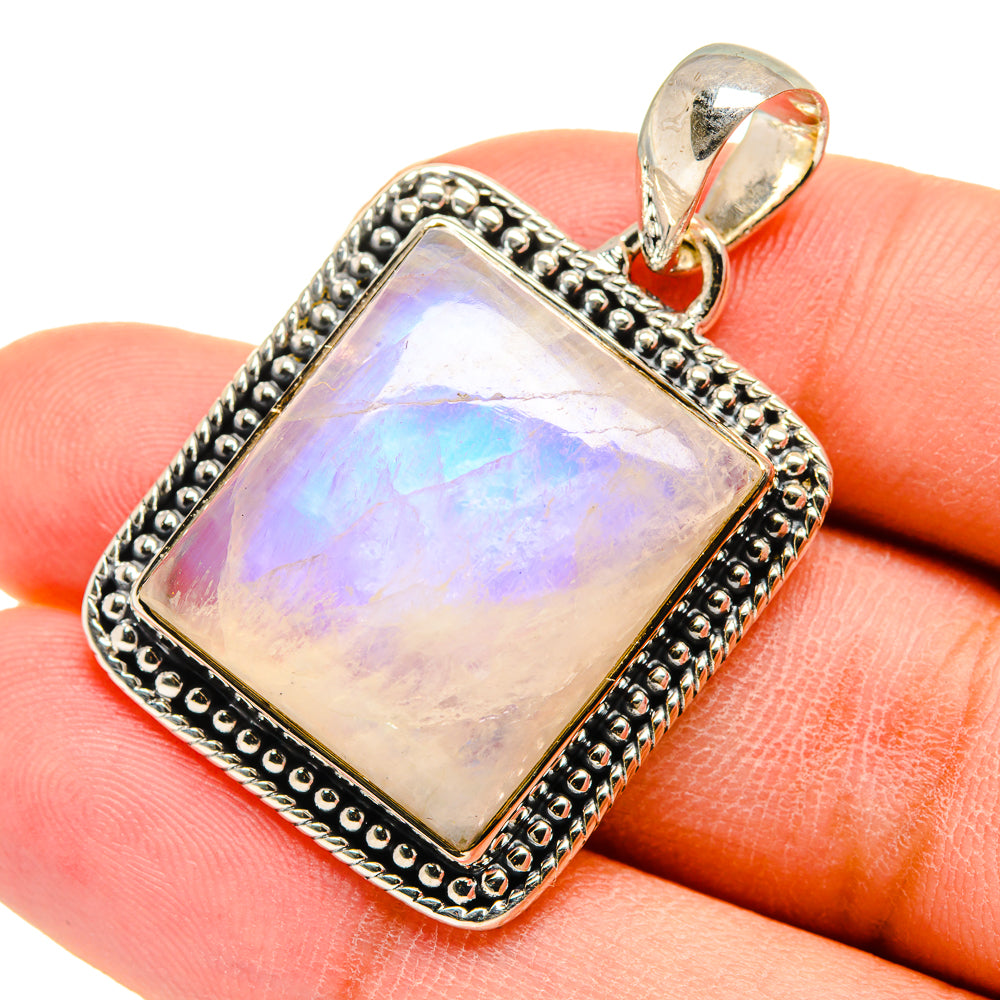 Rainbow Moonstone Pendants handcrafted by Anasilvercos - PD11755