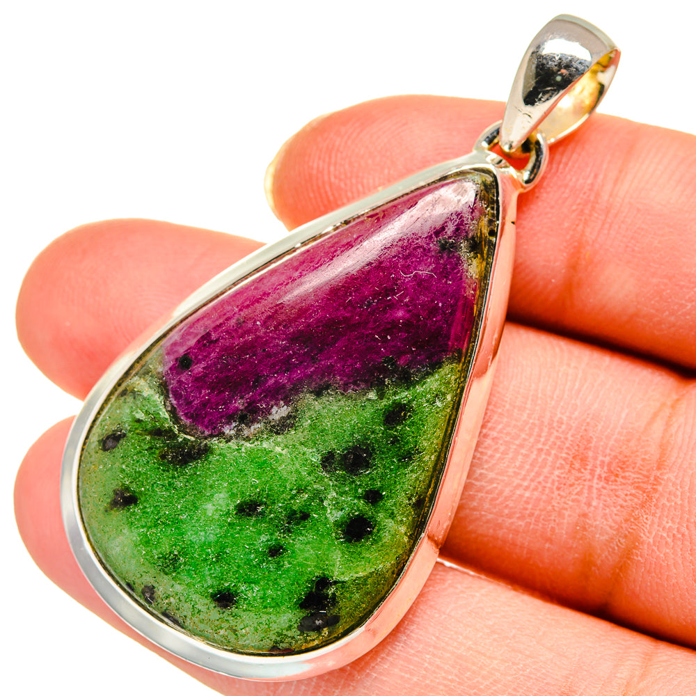 Ruby Zoisite Pendants handcrafted by Anasilvercos - PD11760