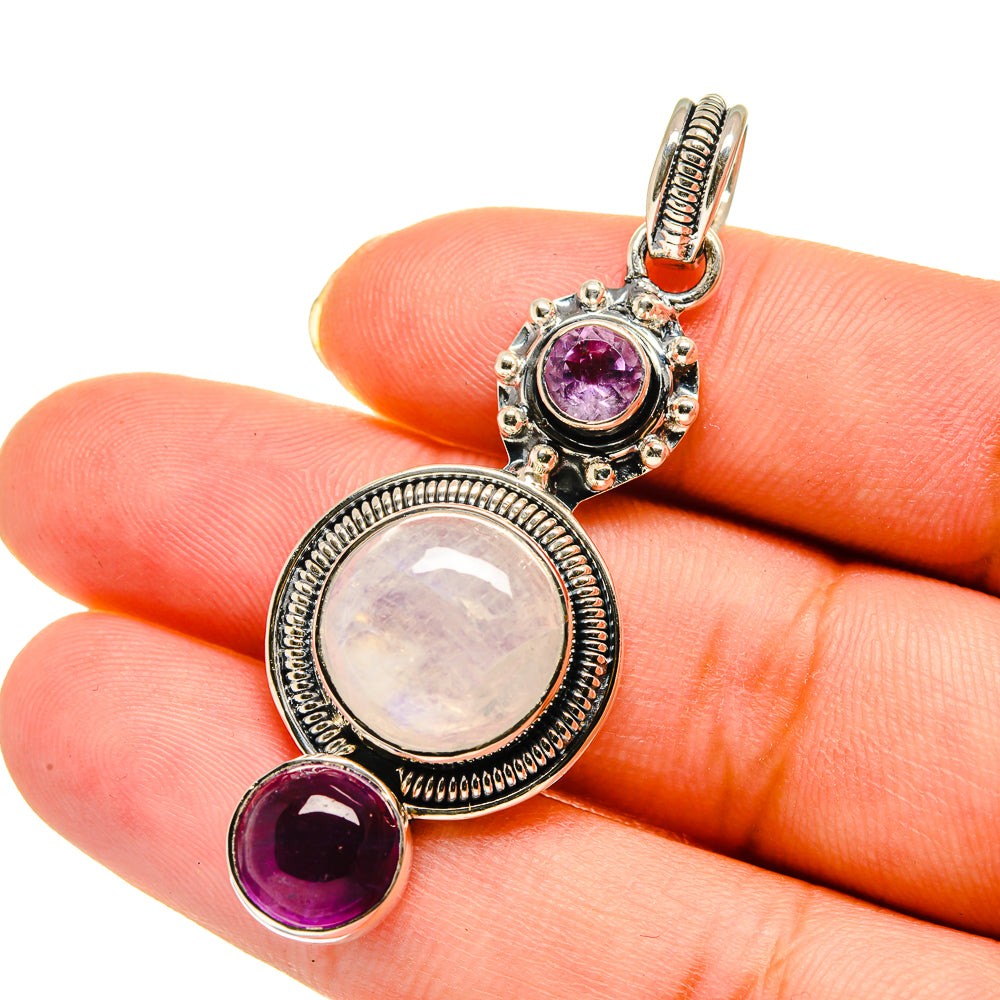 Rainbow Moonstone Pendants handcrafted by Anasilvercos - PD11792