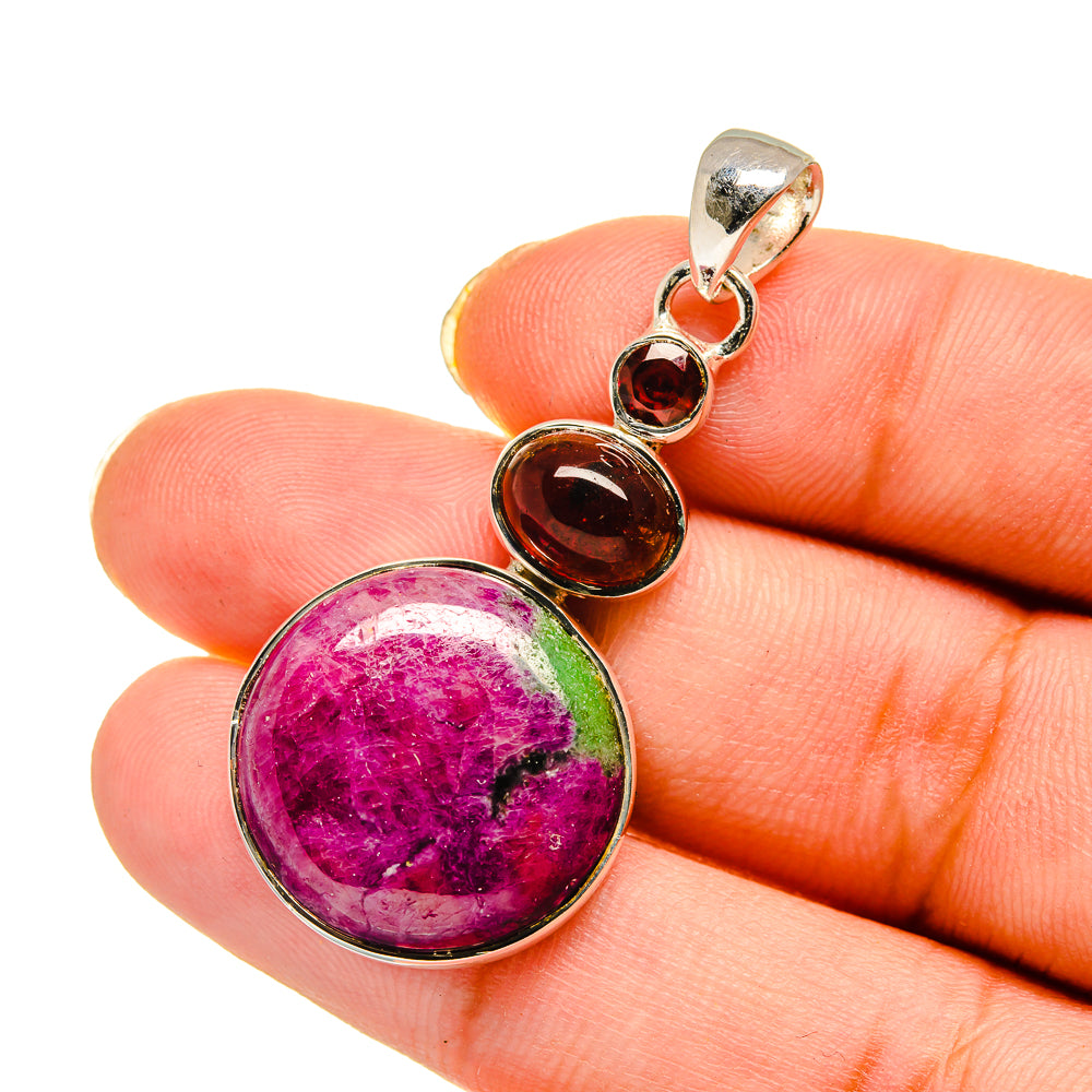 Ruby Zoisite Pendants handcrafted by Anasilvercos - PD11804