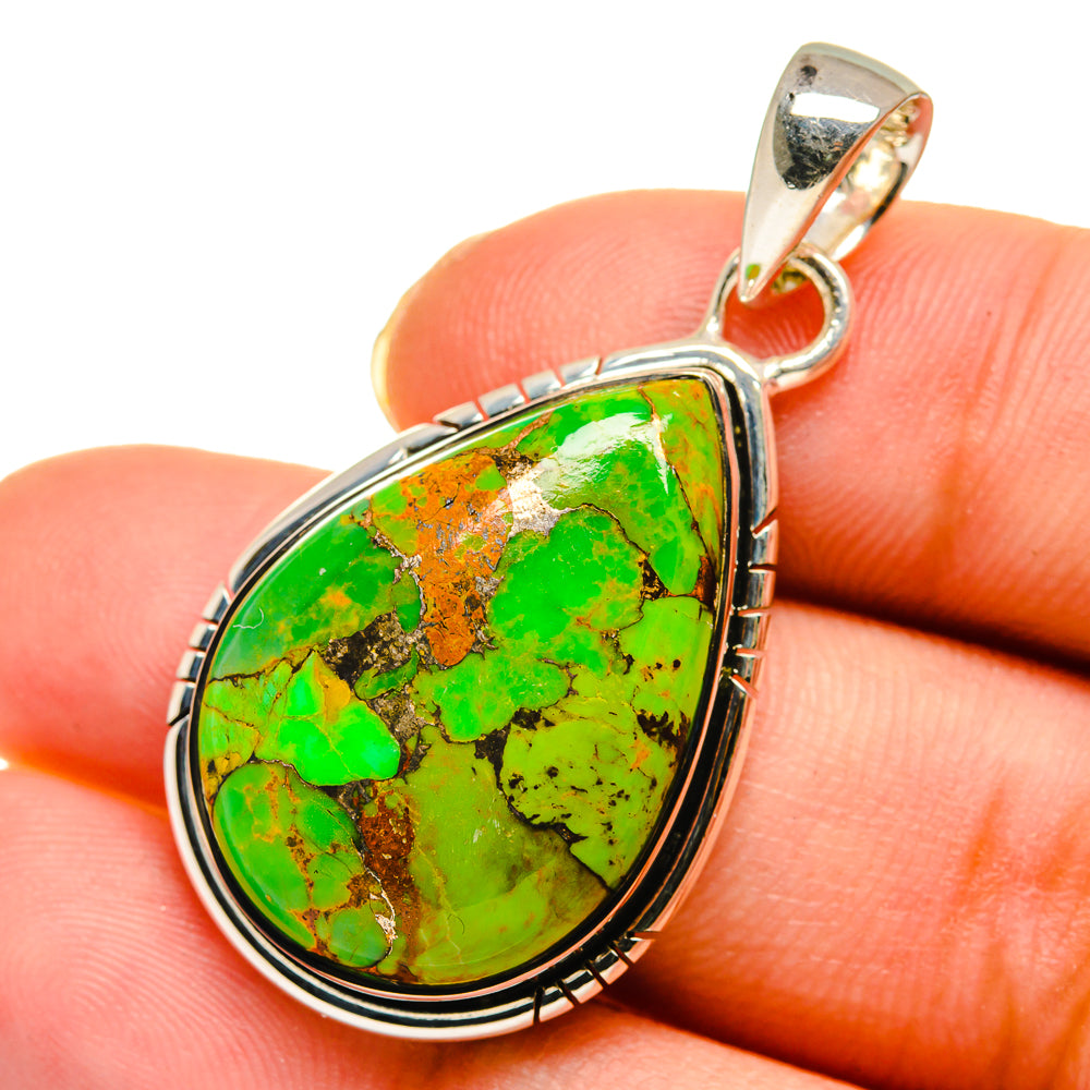 Green Copper Composite Turquoise Pendants handcrafted by Anasilvercos - PD11813